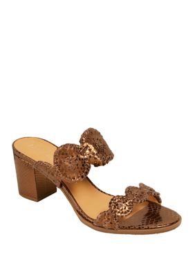 Jack Rogers Lauren Snake Embossed Mid Heels Belk
