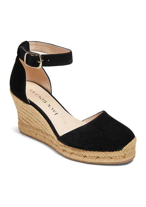 Jack Rogers Palmer Closed Toe Suede High Wedge