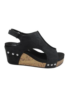 Jellypop Women's Showcase Wedge Platform Sandals, Black, 11M
