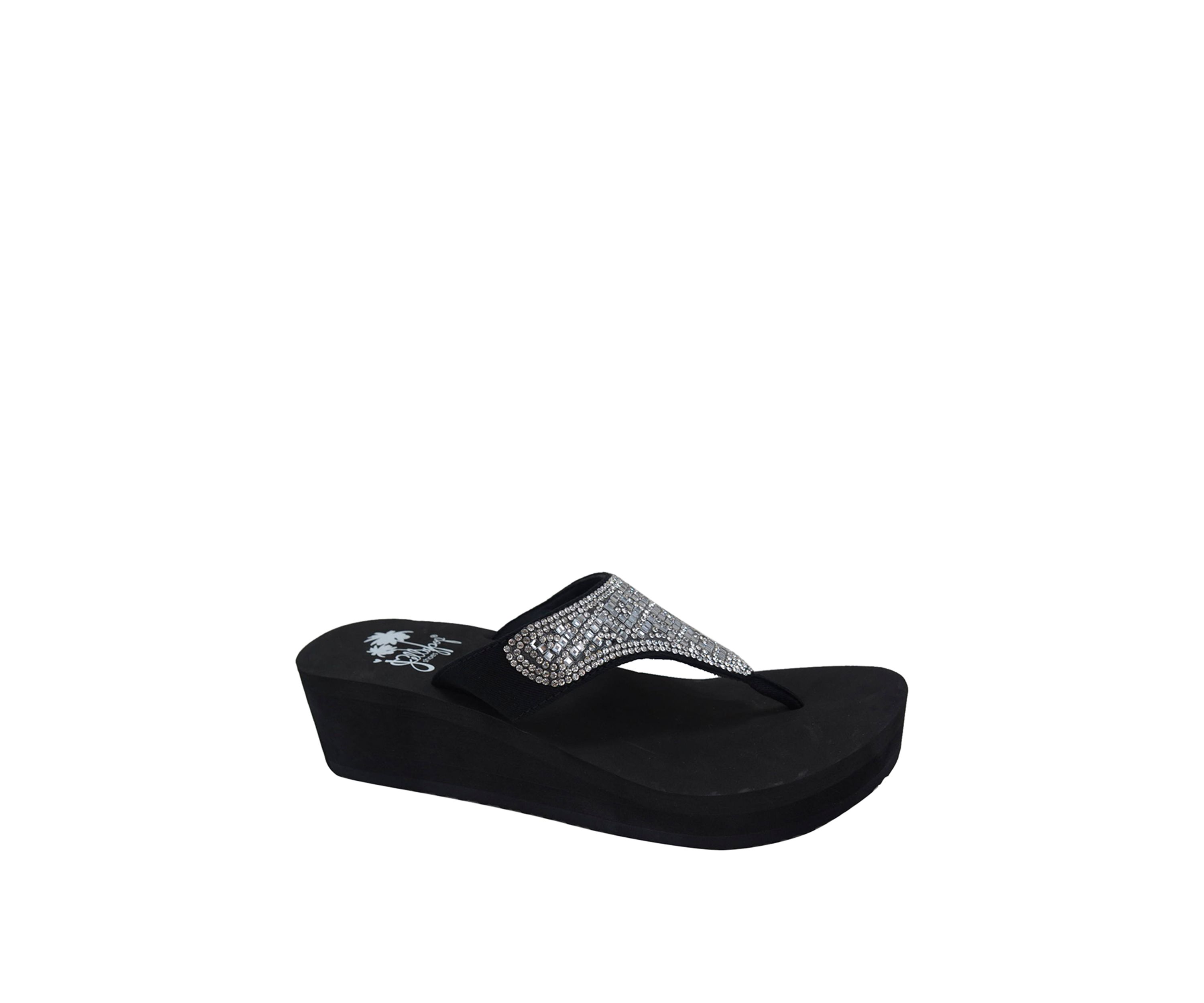 Sparkle Wedge Flip Flop Sandals