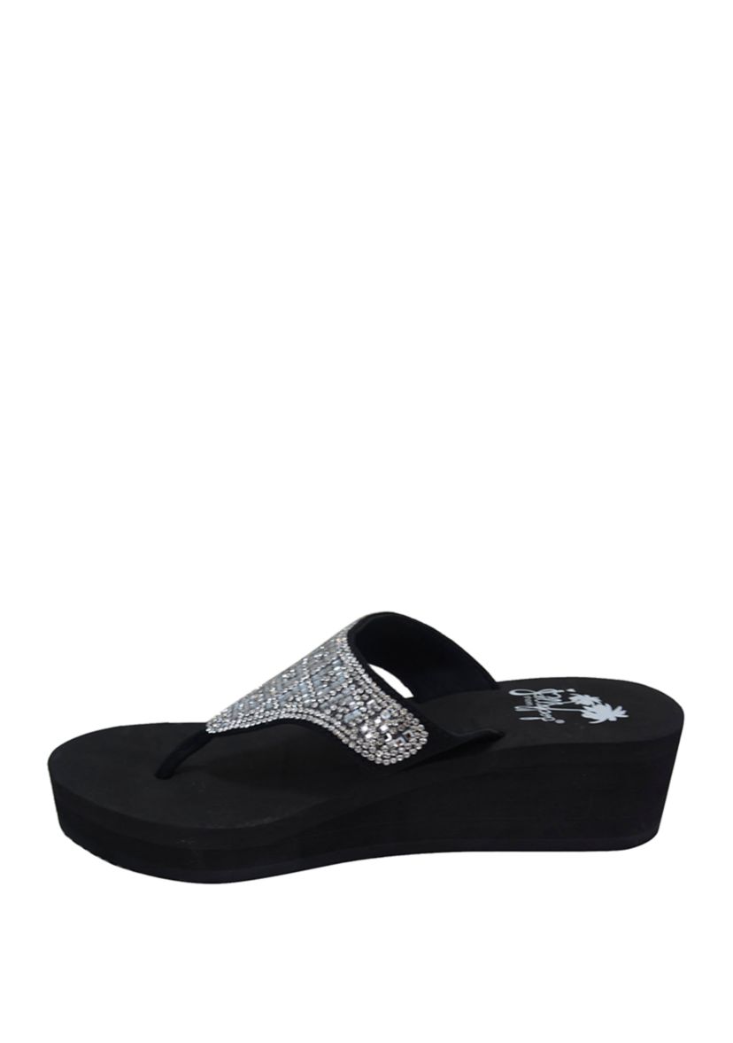 Sparkle Wedge Flip Flop Sandals