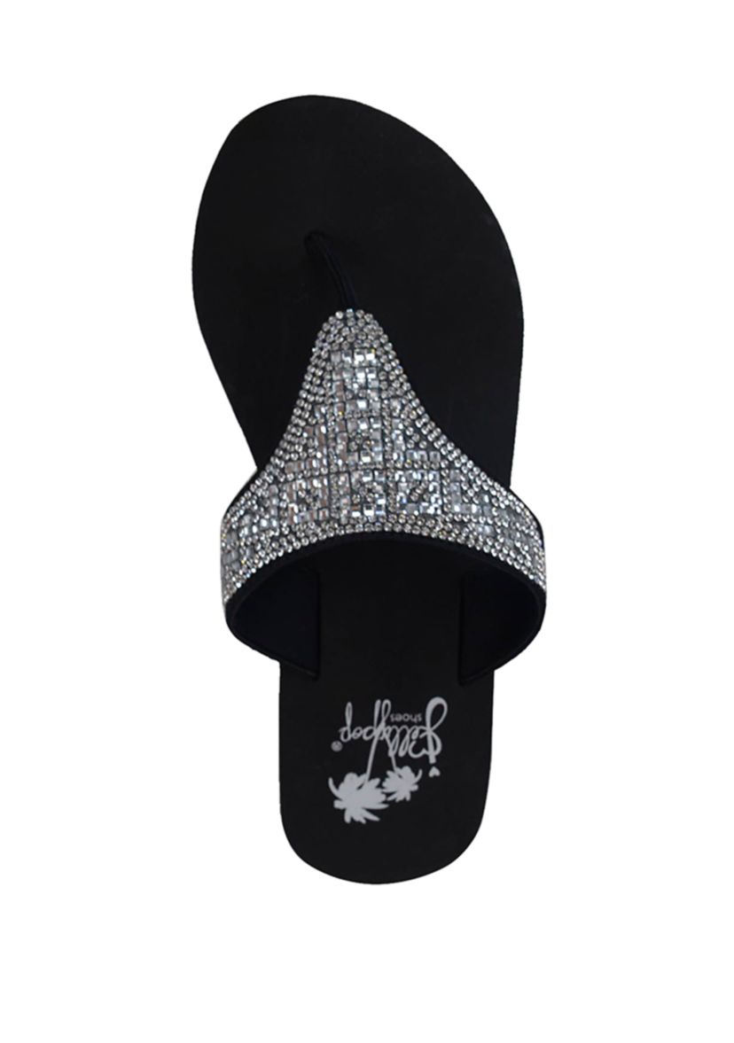 Sparkle Wedge Flip Flop Sandals