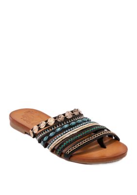 Jellypop Lizzy Beaded Flat Sandals | belk