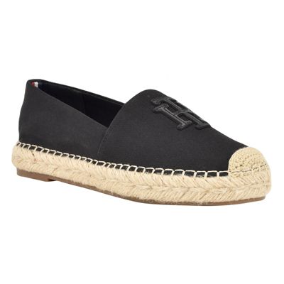 Tommy Hilfiger Women's Peanni Flat Espadrille Closed Toe Shoes, Black, 5.5M -  0197016679006