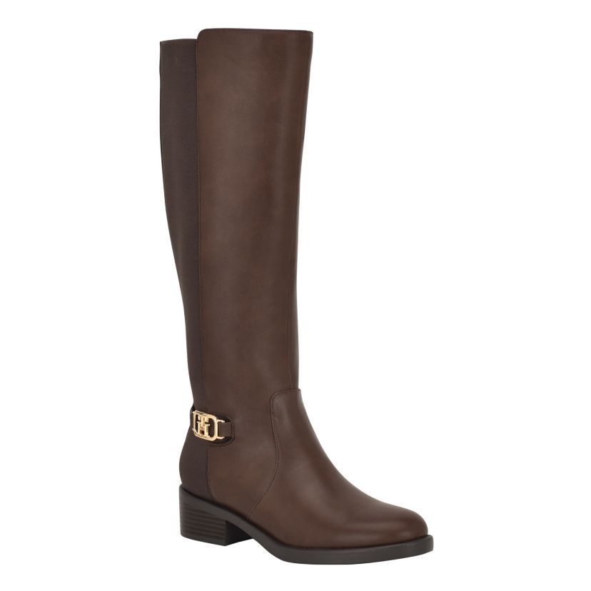 Imaliz Womens Side Zip Ornamented Riding Boots
