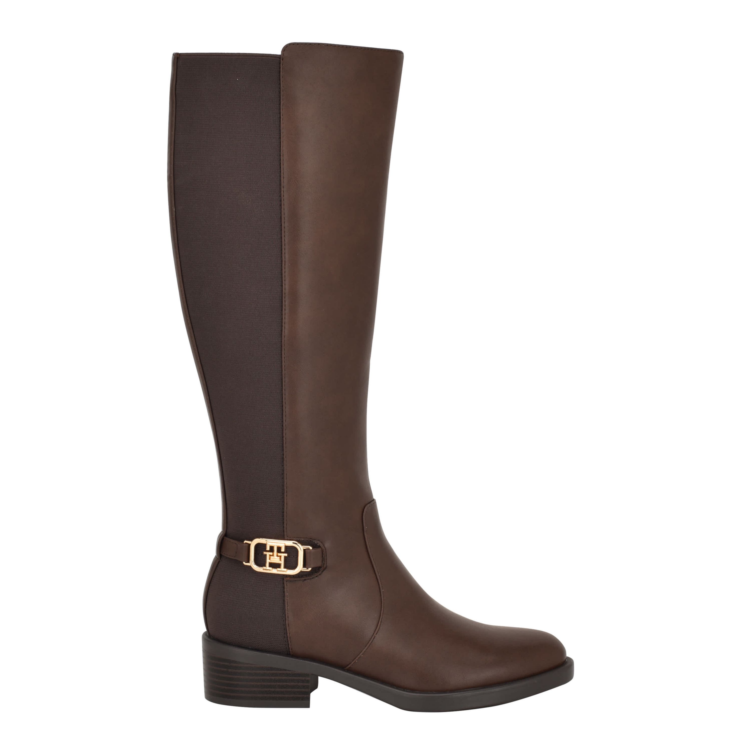 Imaliz Womens Side Zip Ornamented Riding Boots