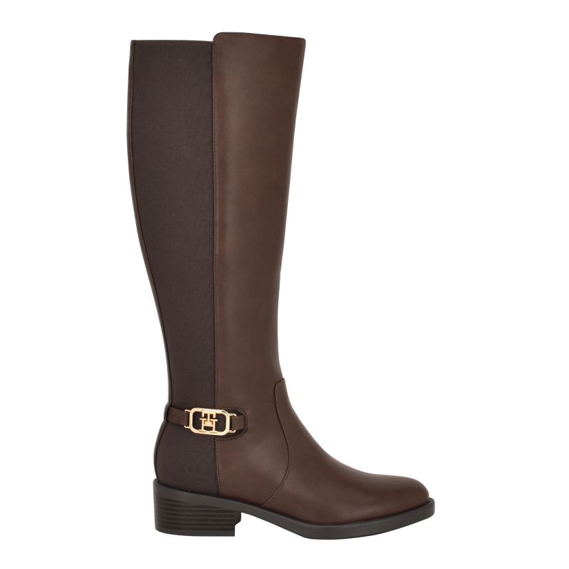 Imaliz Womens Side Zip Ornamented Riding Boots