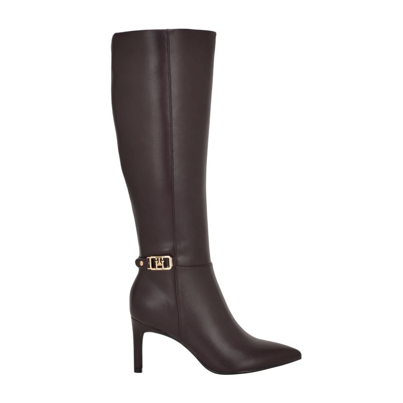 Janyze Womens Side Zip Pointed Toe Dress Boots