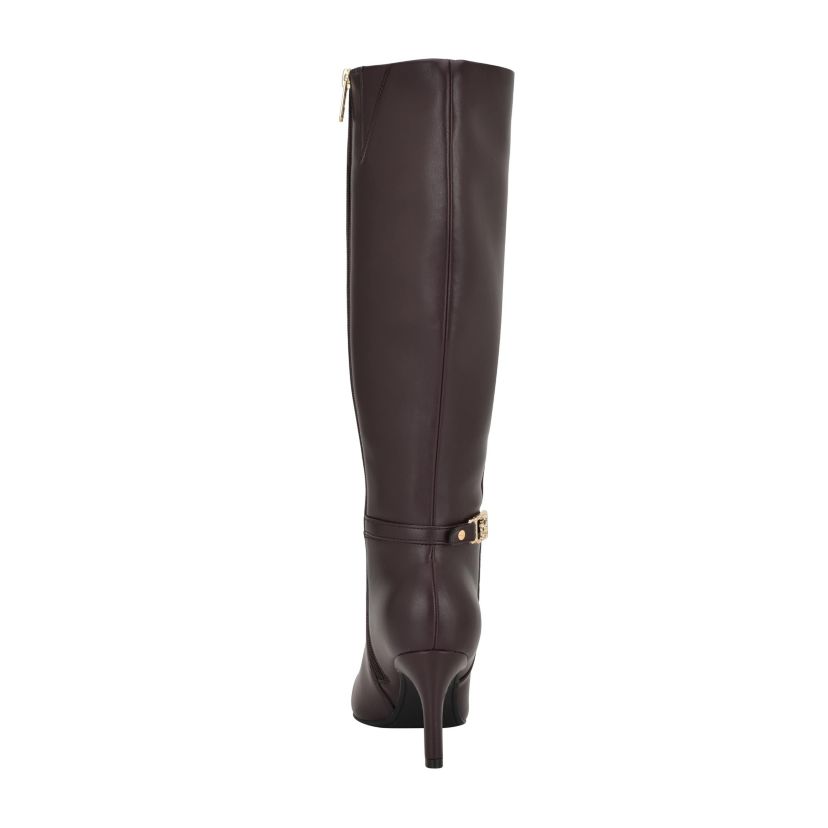 Janyze Womens Side Zip Pointed Toe Dress Boots