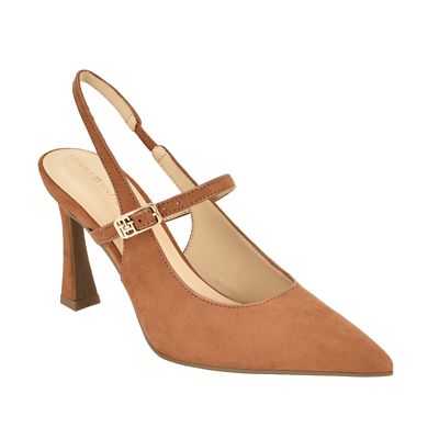 Tommy Hilfiger Women's Dearie Pointy Toe Sling-back Mary Janes, Brown, 11M