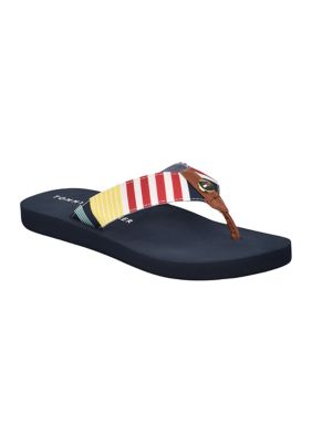 Tommy Hilfiger Women's Carizah Flip Flop Thong Sandals, Red, 9M