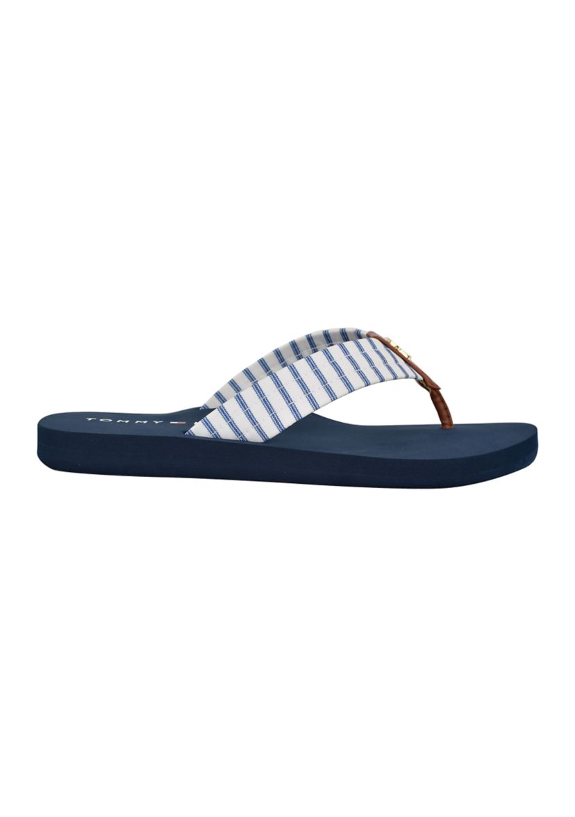 Janey Stripe Flip Flop Thong Sandals