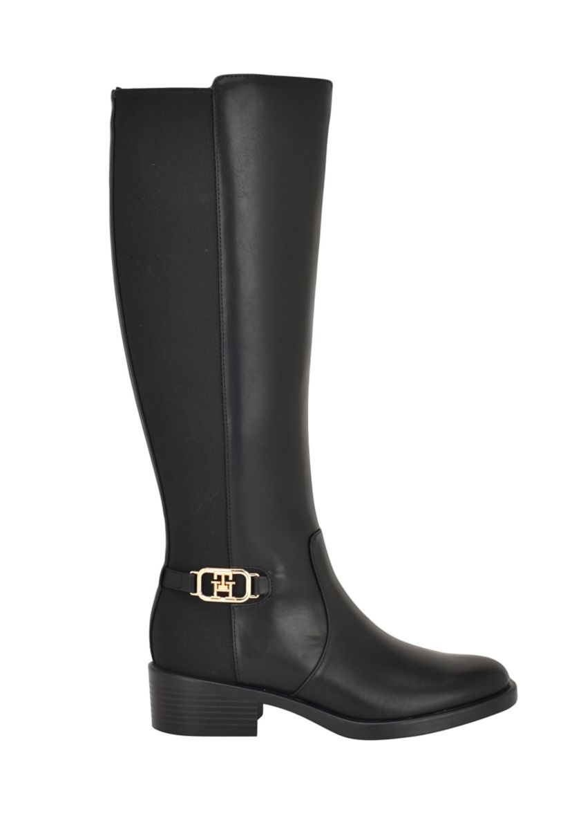 Imaliz Womens Side Zip Ornamented Riding Boot