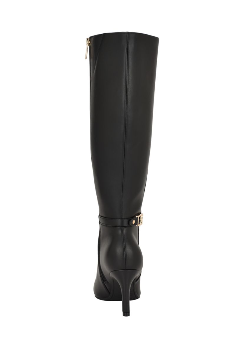 Janyze Womens Side Zip Pointed Toe Dress Boots