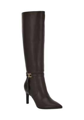 Tommy Hilfiger Jullie Tall Dress Boots Dark Brown 6M