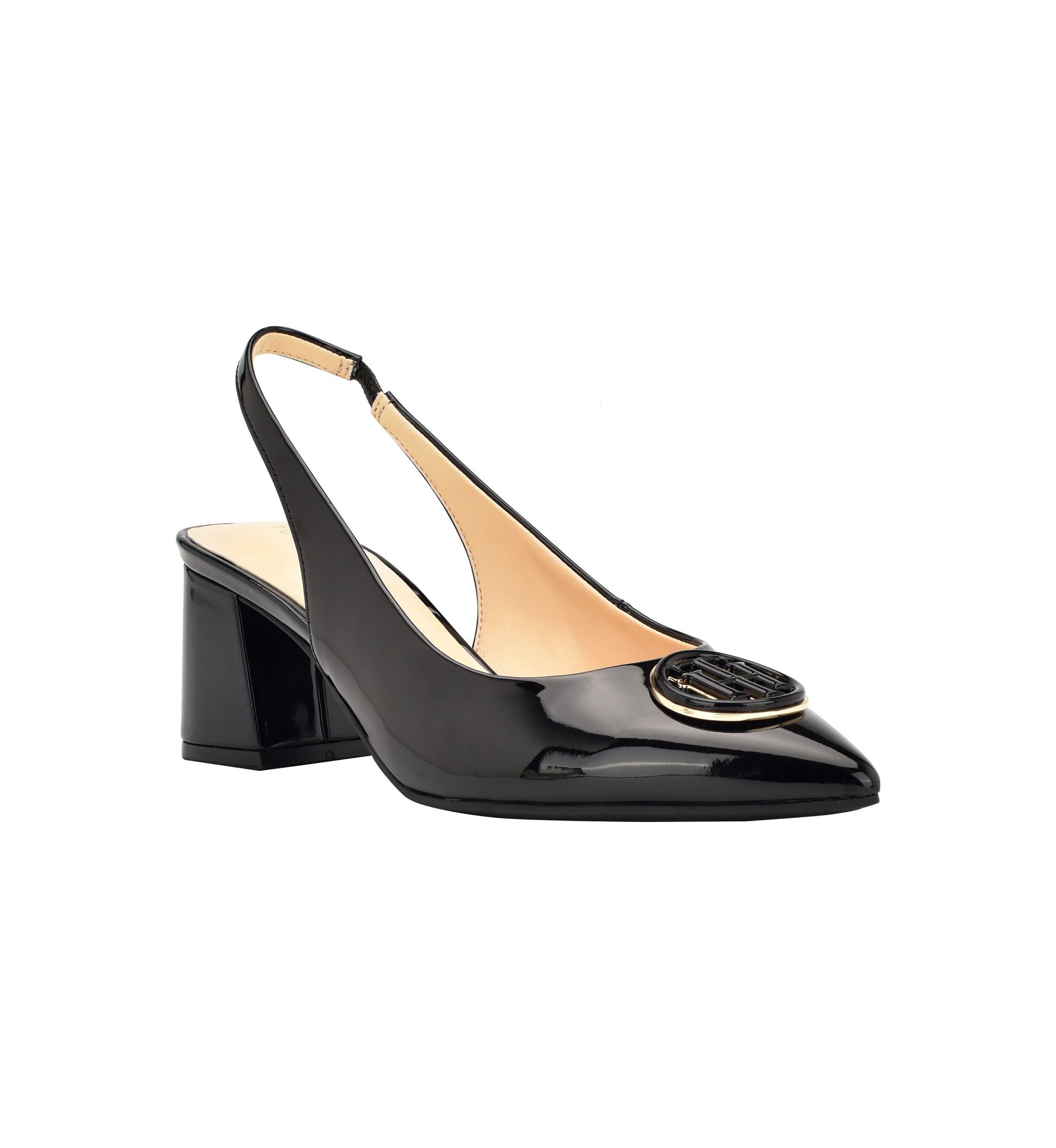 Nileo Block Heeled Sling Back Pumps