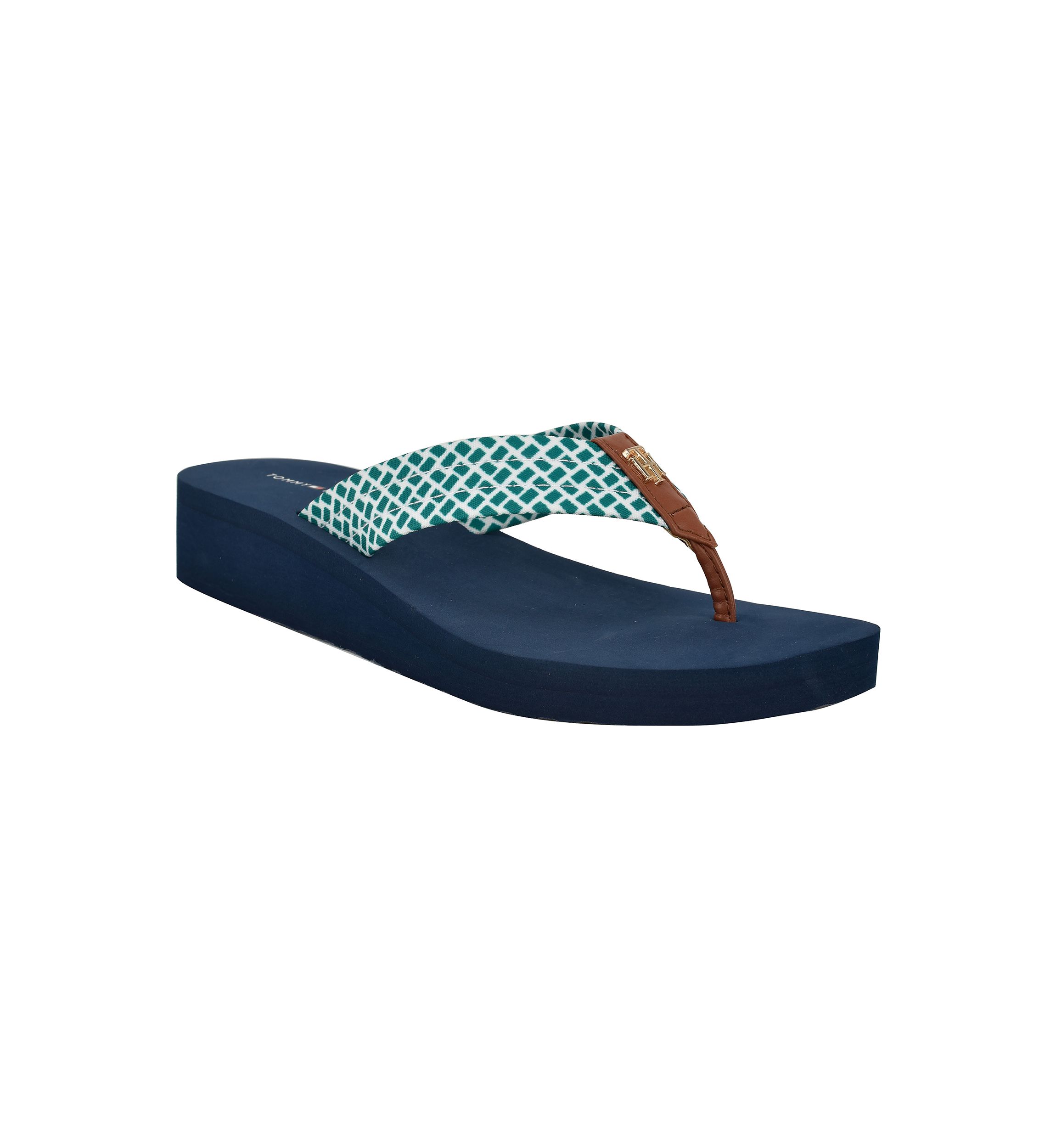 Raurei Lattice Wedge Flat Thong Flip Flop Sandals