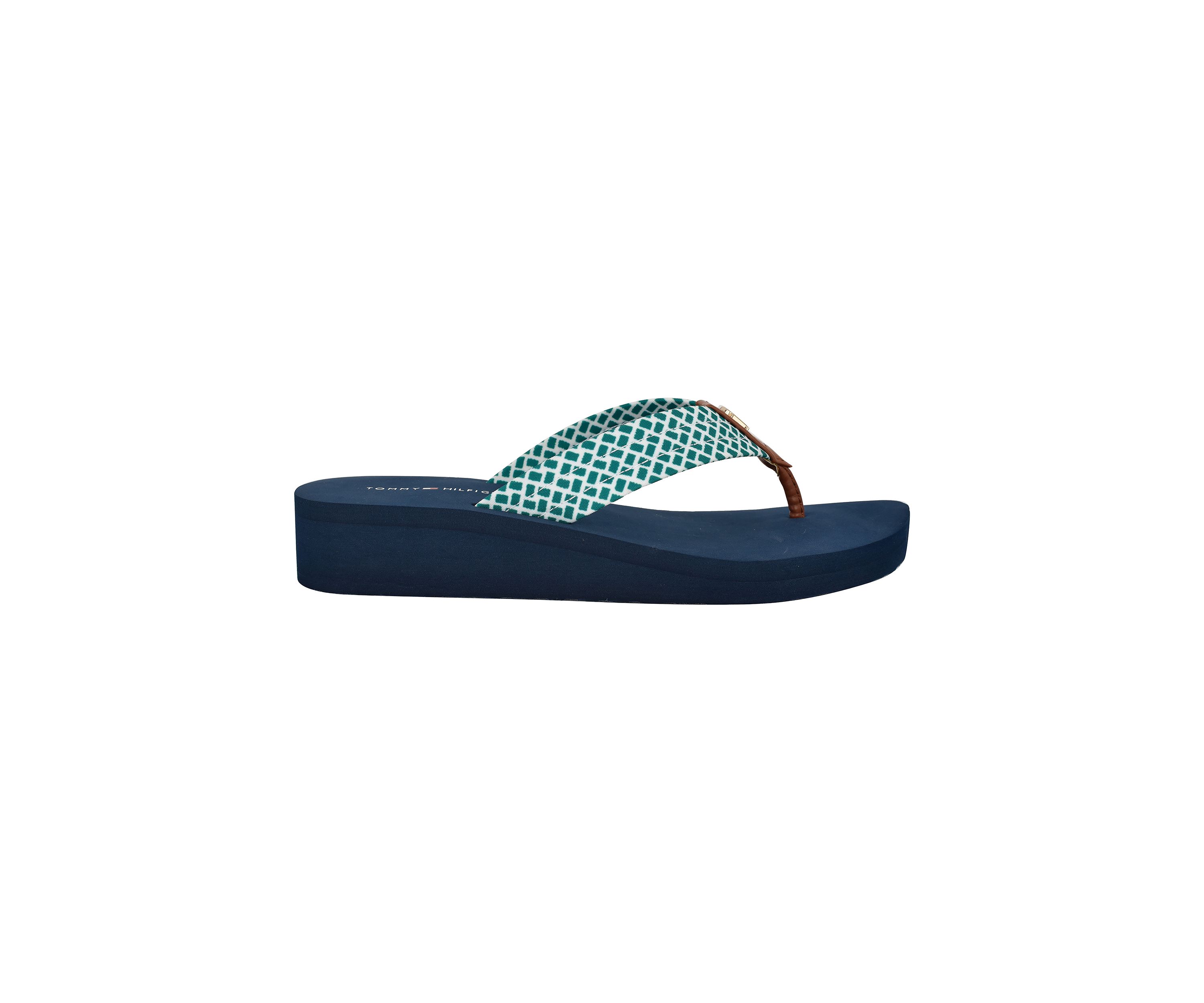 Raurei Lattice Wedge Flat Thong Flip Flop Sandals