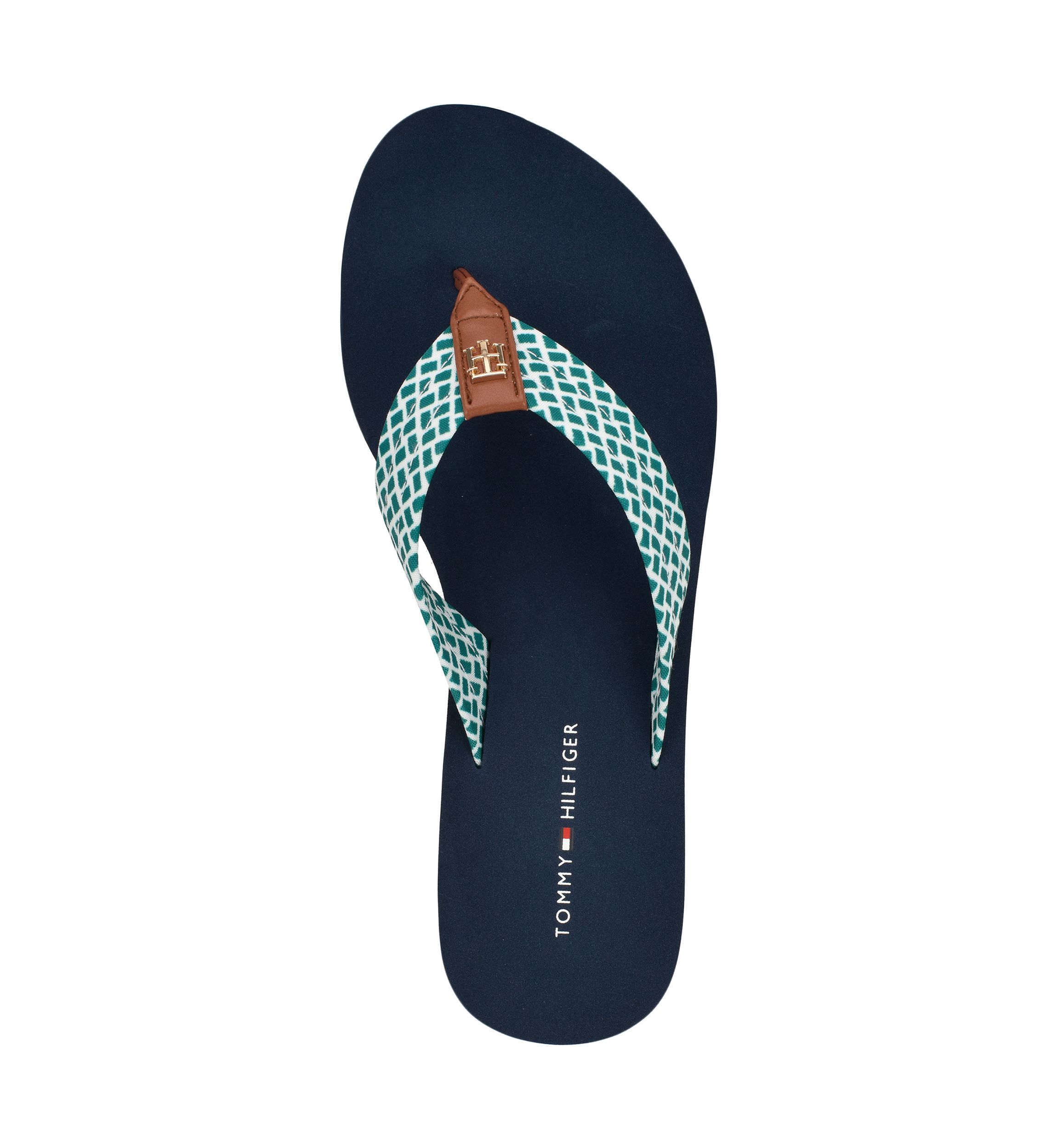 Raurei Lattice Wedge Flat Thong Flip Flop Sandals