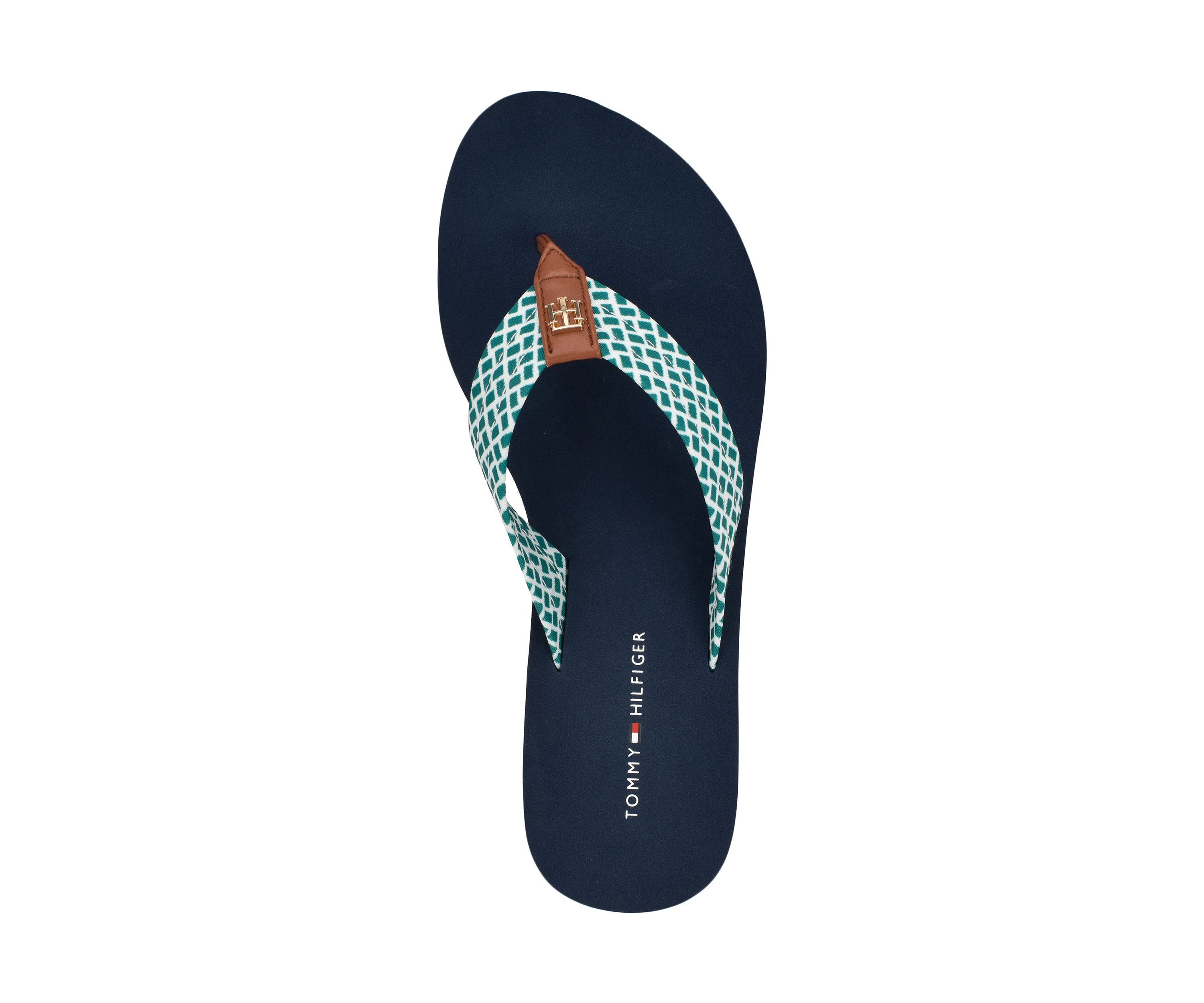 Raurei Lattice Wedge Flat Thong Flip Flop Sandals