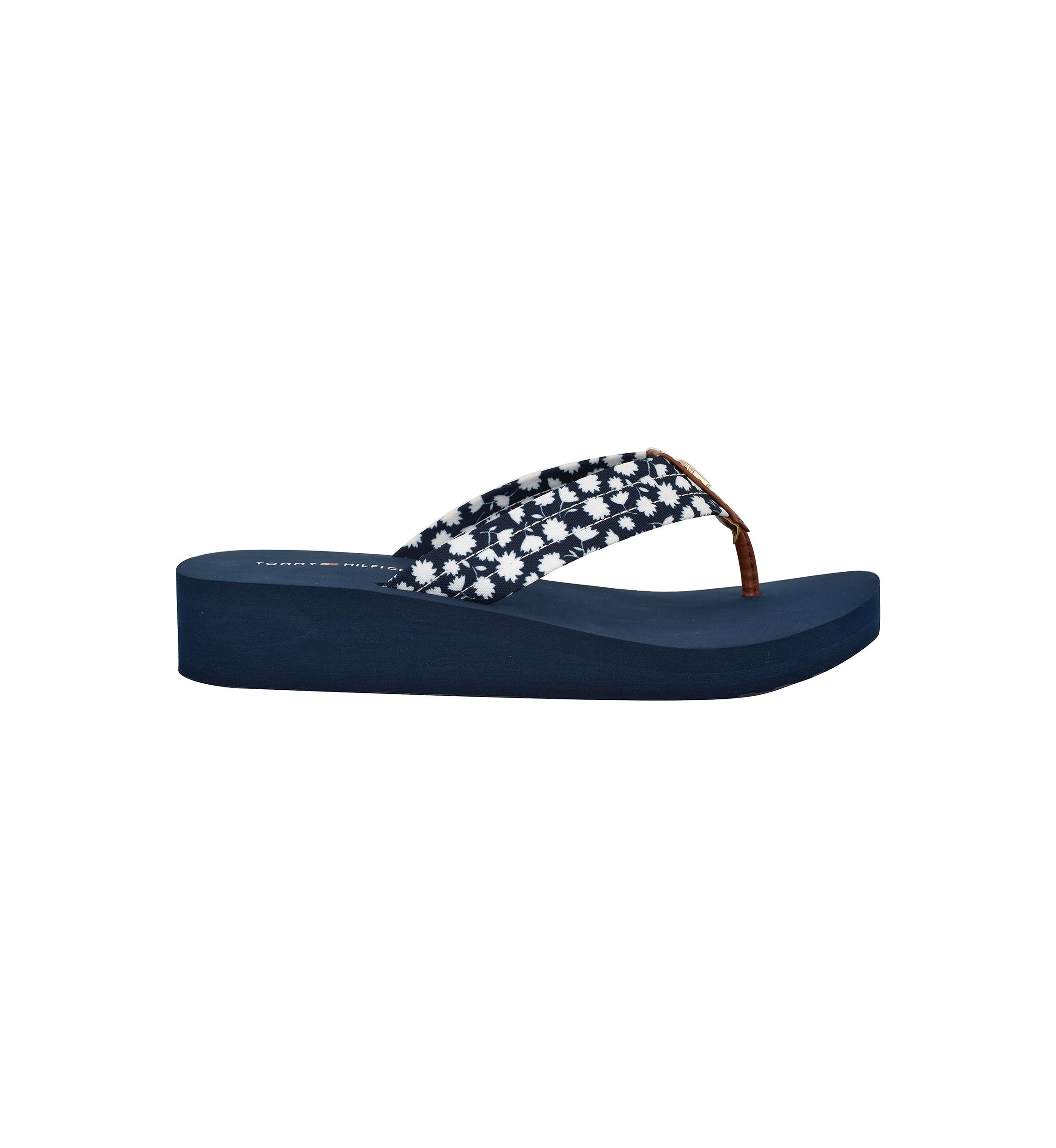 Rhalime Floral Wedge Flip Flop Thong Sandals
