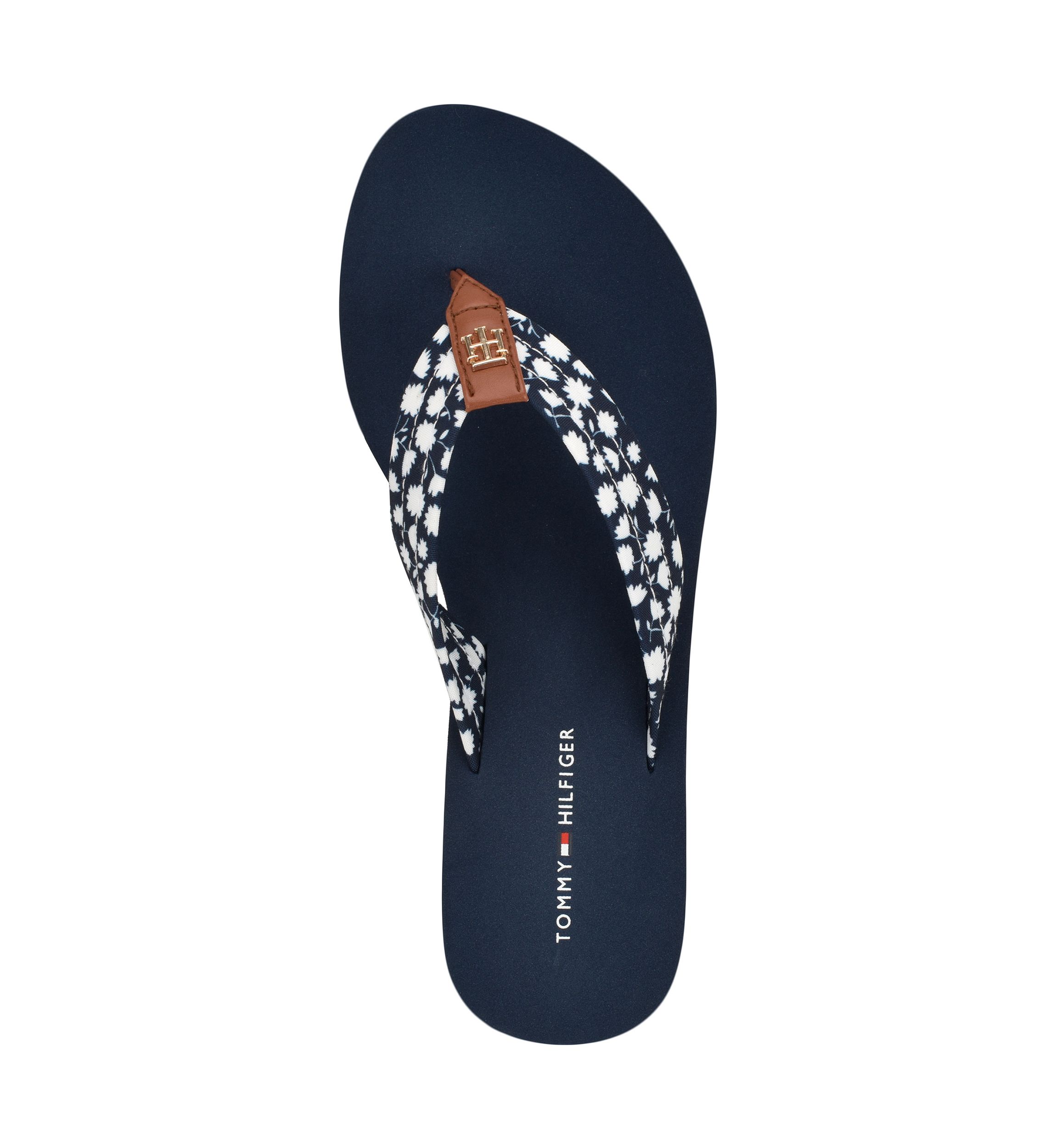 Rhalime Floral Wedge Flip Flop Thong Sandals
