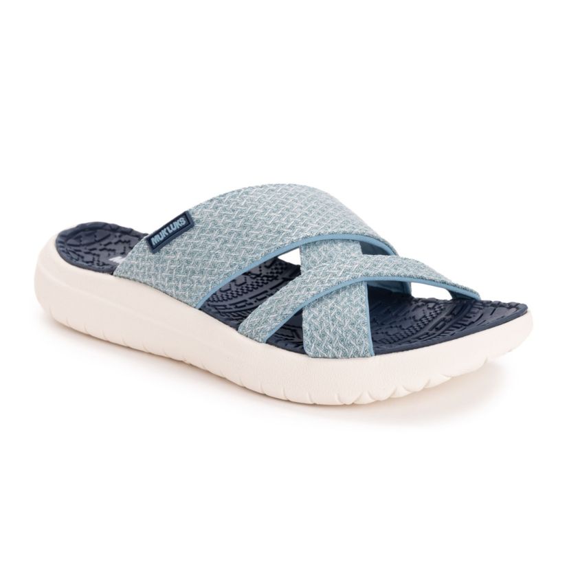 Womens Sassy Cross-Over Slide Sandal