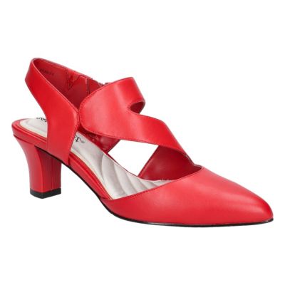 Easy Street Women's Venue Asymmetrical Pumps, Red, 11M