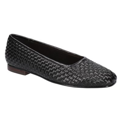 Bella-Vita Women's Kimiko Square Toe Flats, Black, 5M