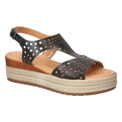 Bella-Vita Women's Ann-Italy Wedge Sandals, Black, 5M