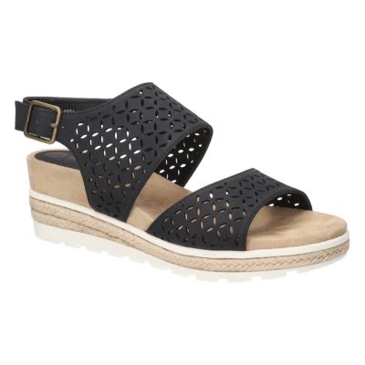 Bella-Vita Women's Inaya Wedge Sandals, Black, 8WW