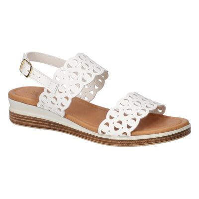 Bella-Vita Women's Zoe-Italy Wedge Sandals, White, 9.5WW