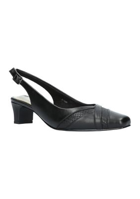 square toe mesh pumps