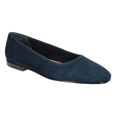 Bella-Vita Women's Kimiko Square Toe Flats, Navy Blue, 8M