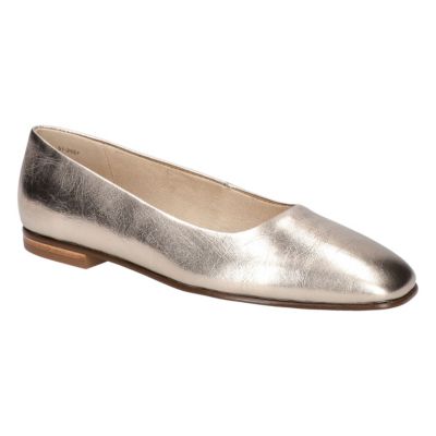 Bella-Vita Women's Kimiko Square Toe Flats, Champagne, 11WW