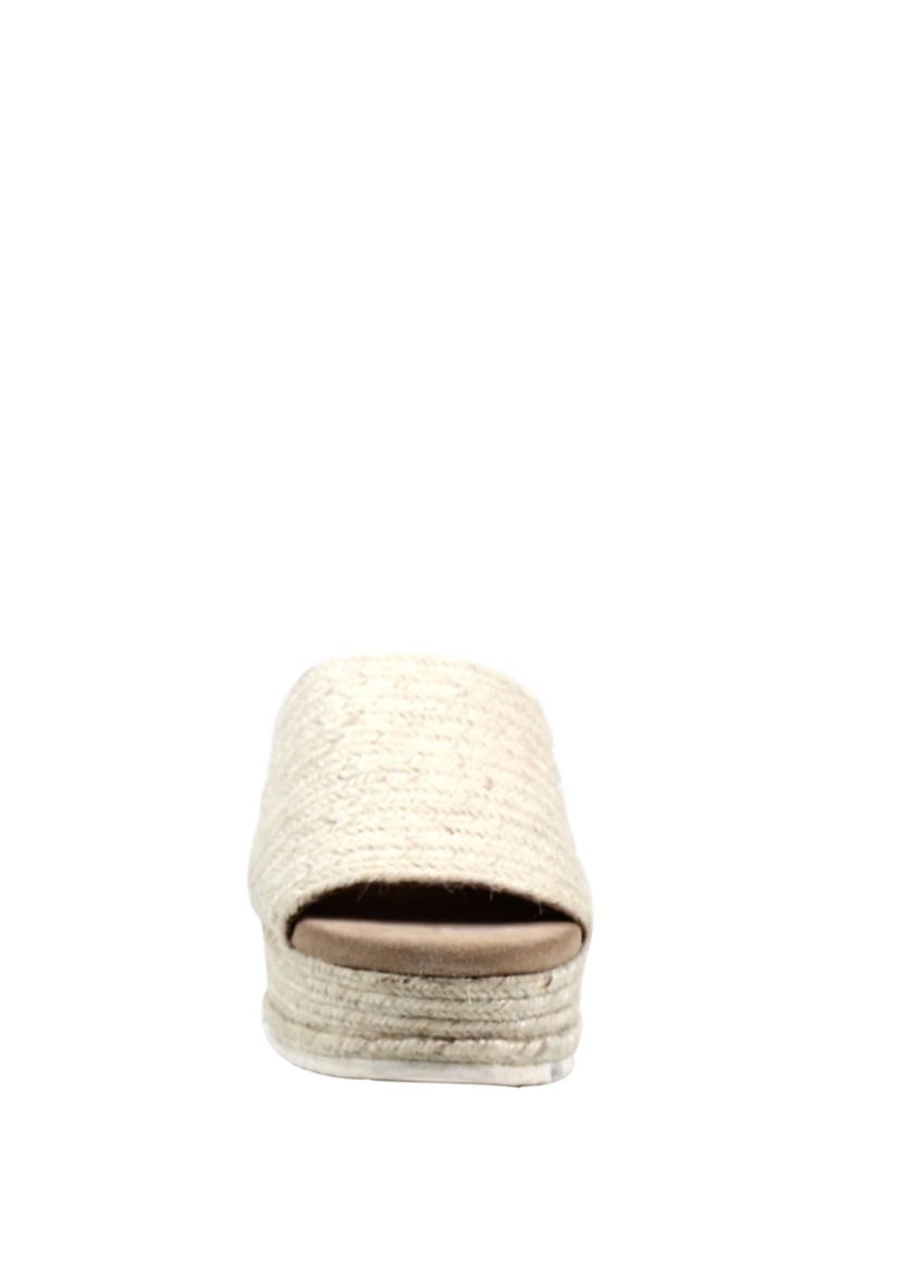 Bell Song Raffia Flatform Slide Sandals