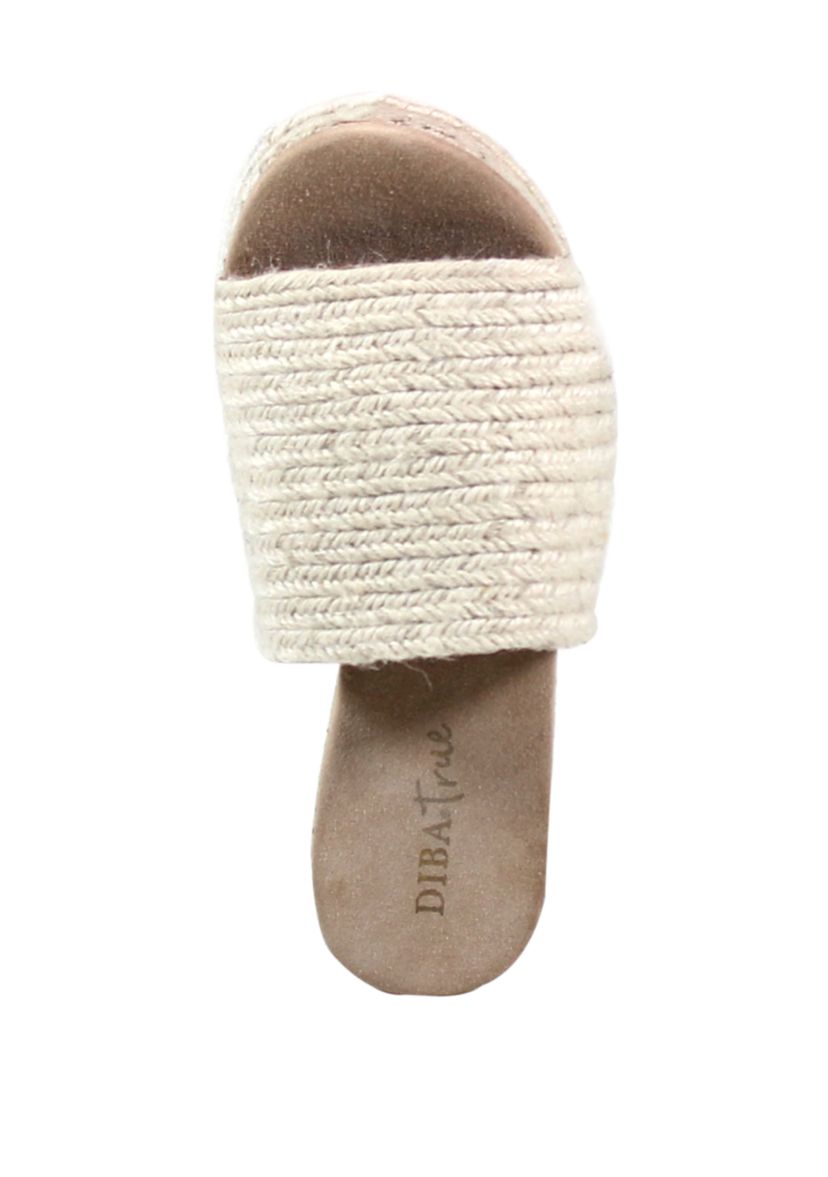 Bell Song Raffia Flatform Slide Sandals