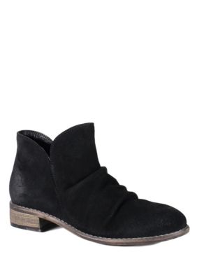 Rose Mera Genuine Suede Ruched Short Booties