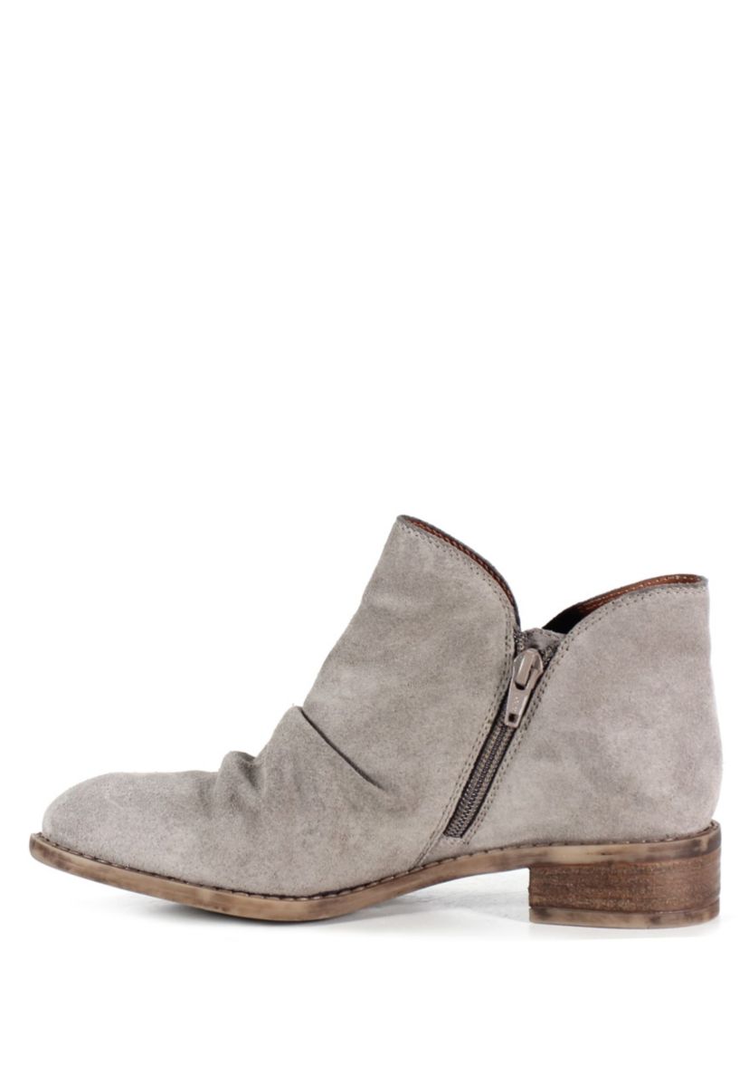 Rose Mera Genuine Suede Ruched Short Booties