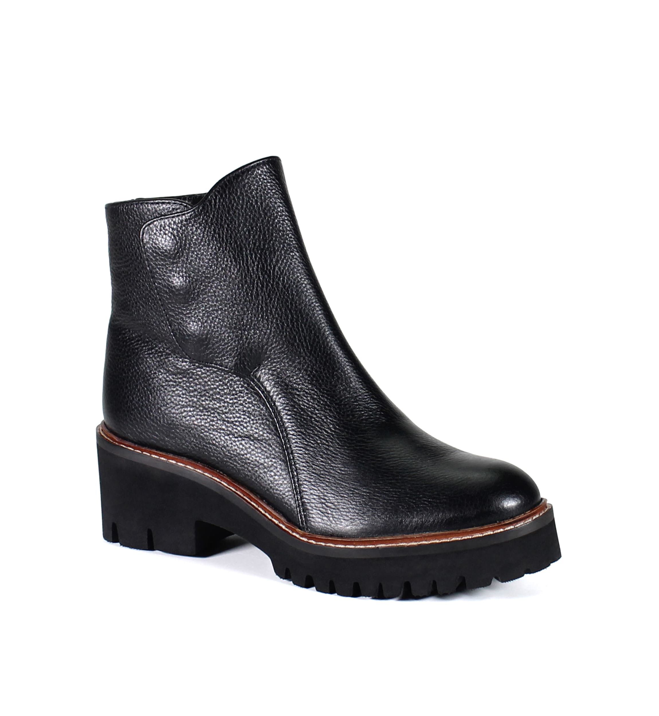 Light Pier Genuine Leather Chunky Boots