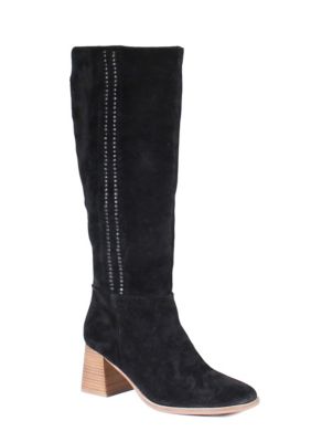 Diba True Women's Mar Velus Genuine Suede Knee High Boots, Black, 10M