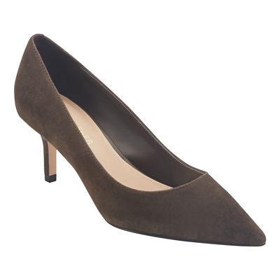 Marc Fisher Women's Alola Slip-On Pointy Toe Dress Pumps, Dark Brown, 7M