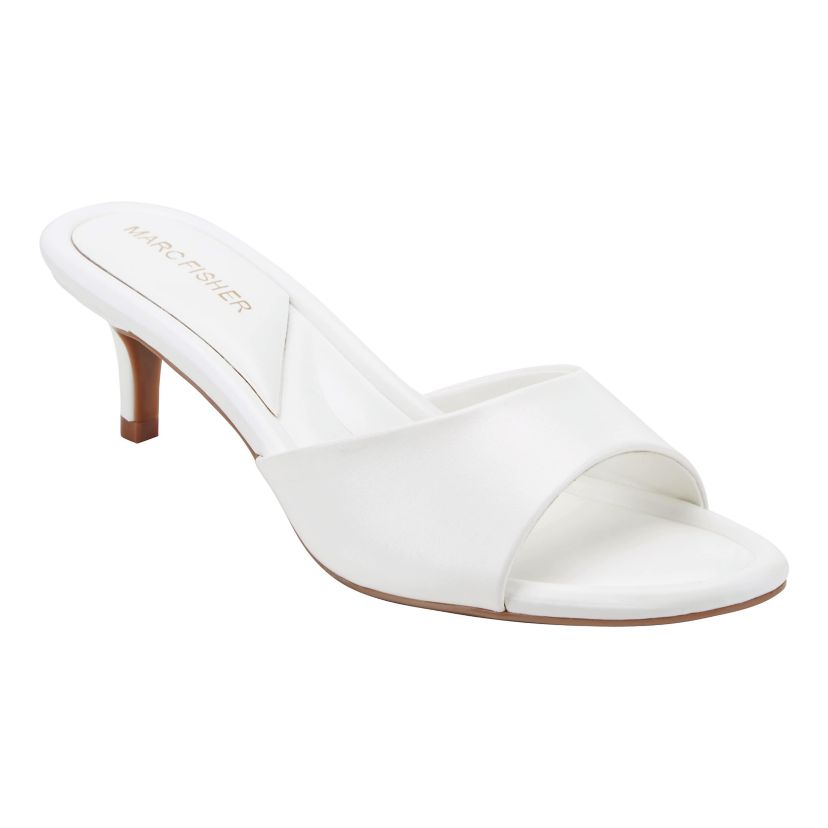 ladies dress sandals low heel Marc Fisher LTD Dennie Women's Sandals Medium Natural Leather : 6 M main image 0