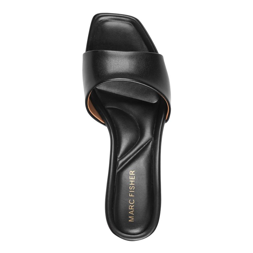 Marc Fisher Black Slides with Gold Accents Marc Fisher LTD Women main image 2
