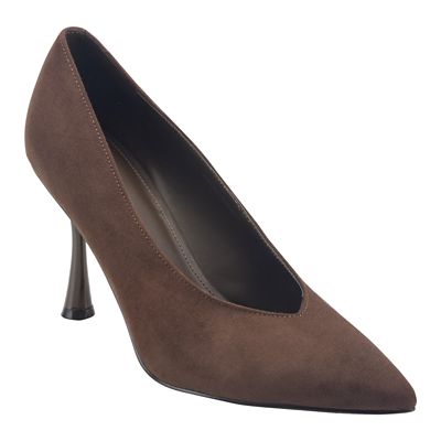 Marc Fisher Women's Sadya Slip-on Pointy Toe Dress Pumps, Dark Brown, 11M