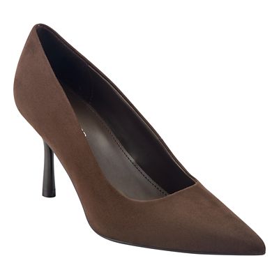 Marc Fisher Women's Rebuzzi Pointy Toe High Heel Dress Pumps, Dark Brown, 5M