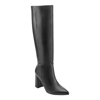 Marc Fisher Women's Naicy Pointy Toe High Heel Dress Boots, Dark Brown, 11M