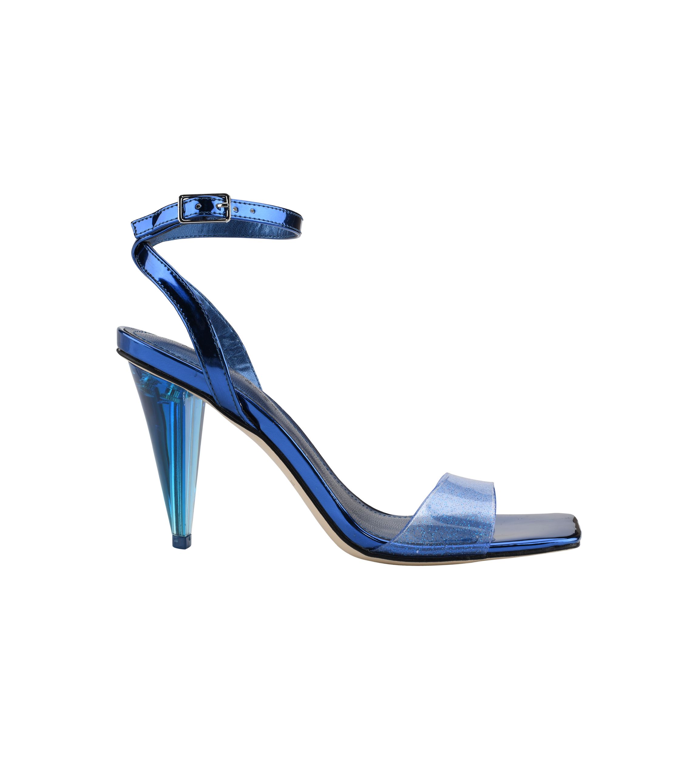 Lucite Cone Heel Sandals