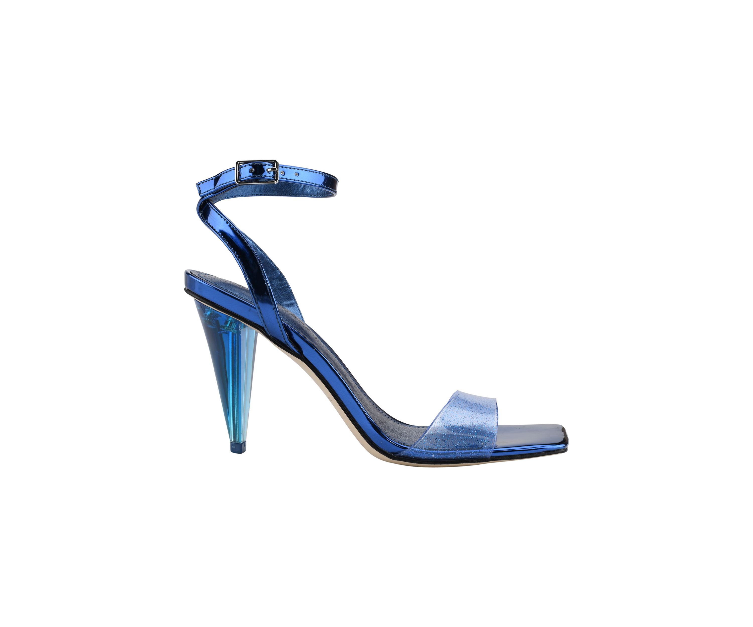 Lucite Cone Heel Sandals
