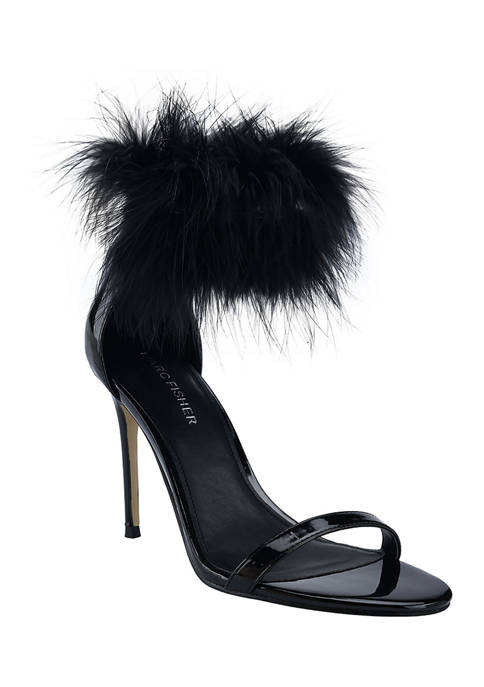 Marc Fisher Genivy Feather Ankle Strap Heeled Sandals